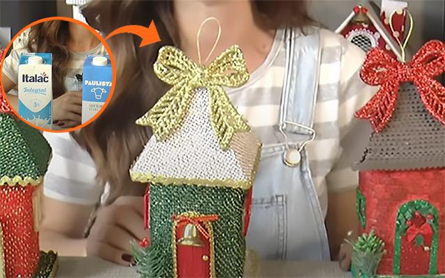 Transforme caixas de leite em lindas lembrancinhas de Natal para amigos e família: passo a passo fácil