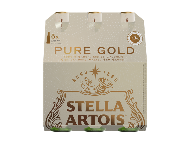 Os detalhes da nova embalagem de Stella Artois Pure Gold 