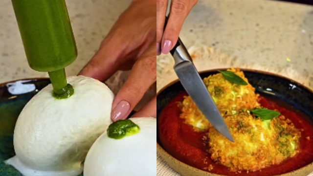 Adeus fondue: essa burrata crocante recheada é o prato mais sensual do Dia dos Namorados, já anota, salva ou printa!