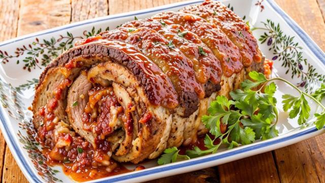Além de lindo, o rocambole de carne moída é muito saboroso. (Créditos: TudoGostoso)