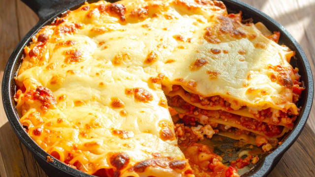 Nem forno, nem sujeira: essa lasanha de frigideira virou meu almoço de uma panela só preferido da semana!