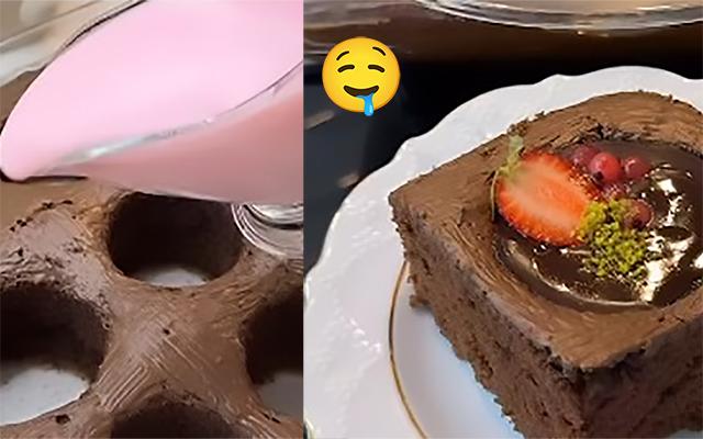 Bolo fofinho com recheio de pudim cremoso como você nunca pensou em fazer: receita diferente é fácil e uma explosão de sabor a cada garfada