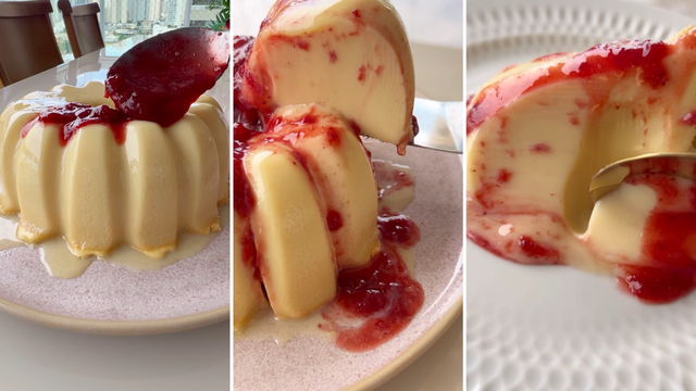 Pudim de leite Ninho com calda de morango muito cremoso: receita da melhor sobremesa que você vai provar!