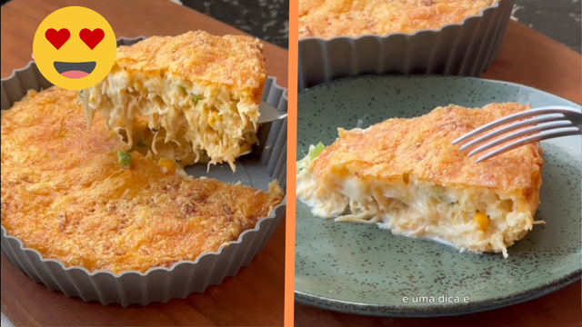 Torta de frango e tapioca na airfryer: crocante por fora e cremosa por dentro, essa delícia saudável só tem 192 calorias por porção