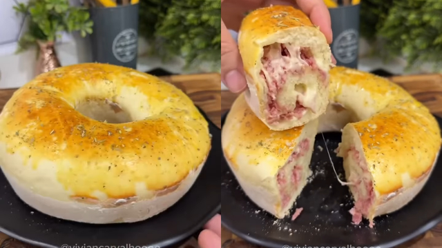 Eu nunca mais comprei rosca na padaria depois que aprendi a fazer essa versão de calabresa e queijo