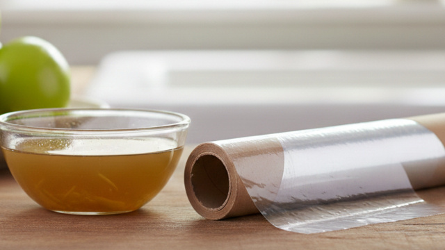 Junte vinagre de maçã e um pedaço de plástico-filme e você terá a melhor armadilha para manter as moscas longe da cozinha