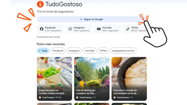 Conheça o novo perfil do TudoGostoso e receba nossas receitas no seu feed