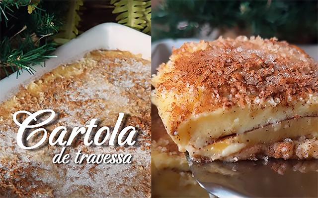 Cartola de travessa numa versão diferenciada com creme de queijo - essa é a receita da minha sobremesa favorita