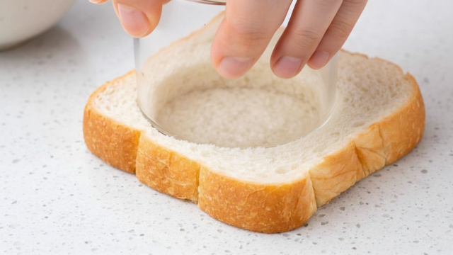 Basta pressionar o centro do pão com uma xícara… Por que eu não sabia que era tão fácil?