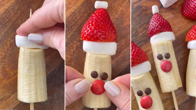 Minha receita natalina com banana e morango que as crianças AMAM é fácil de fazer e ainda decora a mesa!