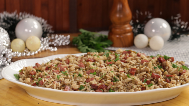 Arroz com lentilha e calabresa: tradição, sabor e uma pitada de sorte há 11 anos na minha ceia