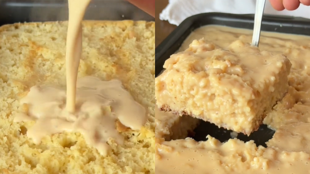 Bolo de doce de leite quente viral da internet é perfeito para servir com cafezinho: muito molhadinho, dá água na boca só de pensar