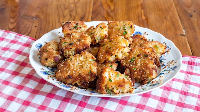 Bolinhos de arroz com queijo e vegetais: ideais para um lanche sem culpa