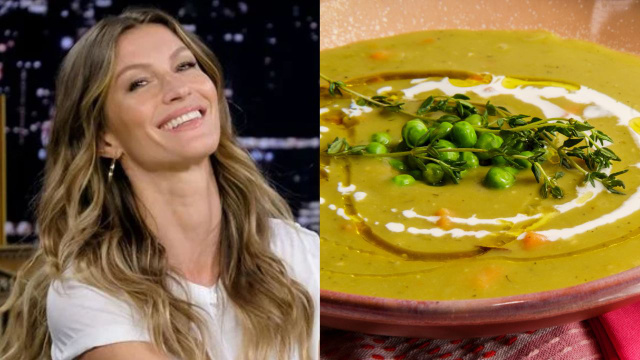 Sopa de ervilha da Gisele Bündchen: aprenda a versão leve e mais saudável da receita que todo mundo ama