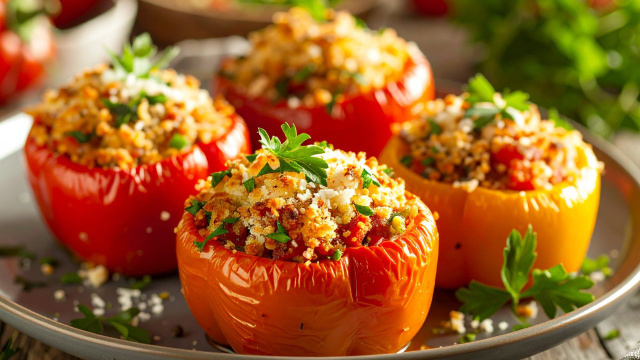 Pimentões recheados para uma refeição diferenciada, saudável e cheia de sabor: faço toda semana para a família