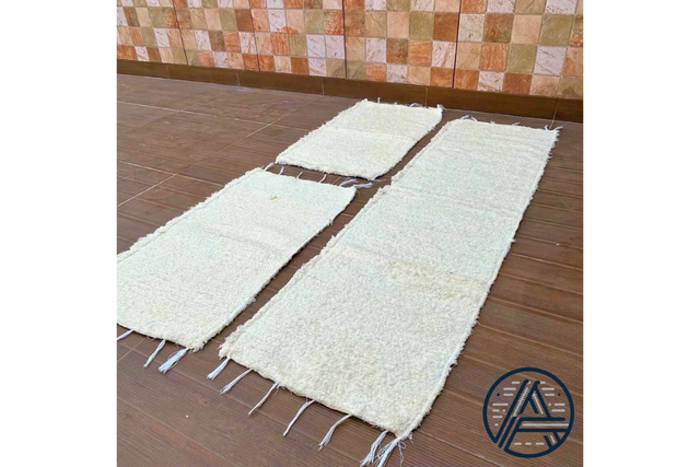 Jogo de tapetes felpudos boho garante conforto e praticidade (Divulgação: Shopee)