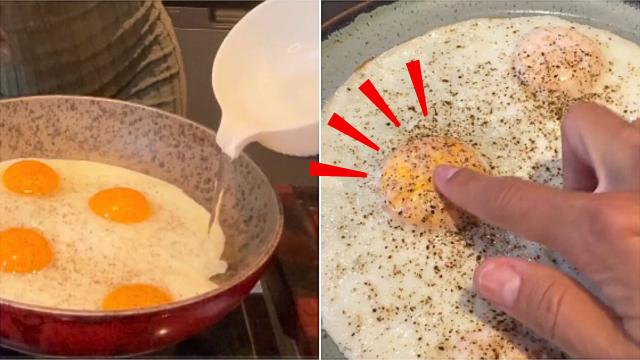 Gema dura sem ter que virar os ovos na frigideira: "Fica bem durinha sem ser tostada"
