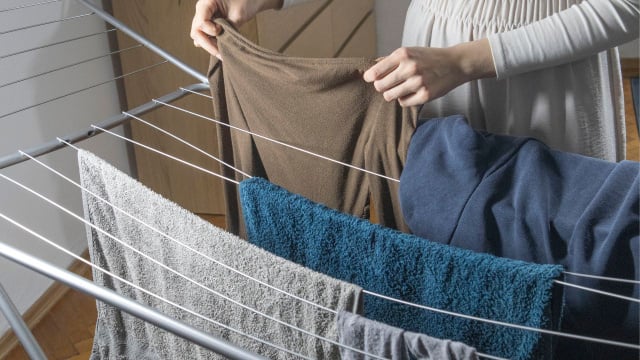 Caso fique na dúvida se a roupa está realmente seca, espere um pouco mais antes de recolhê-las do varal (Créditos: Shutterstock)