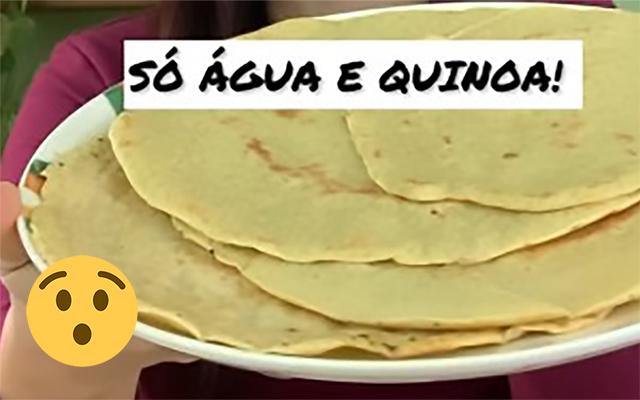 Nem pão, nem tapioca: no meu café da manhã só como essa panqueca 100% integral feita apenas com água e quinoa