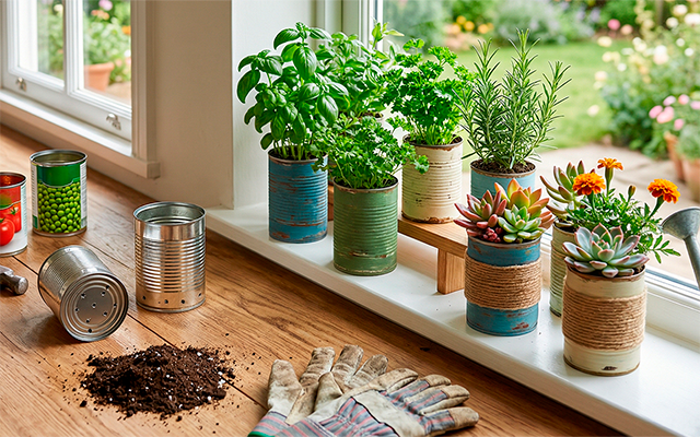 Da cozinha, para o jardim: como transformar latas de alimentos em verdadeiros tesouros para as plantas