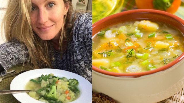 Sopa de legumes da Gisele Bündchen tem menos de 200 calorias e é o jantar perfeito para os dias frios!