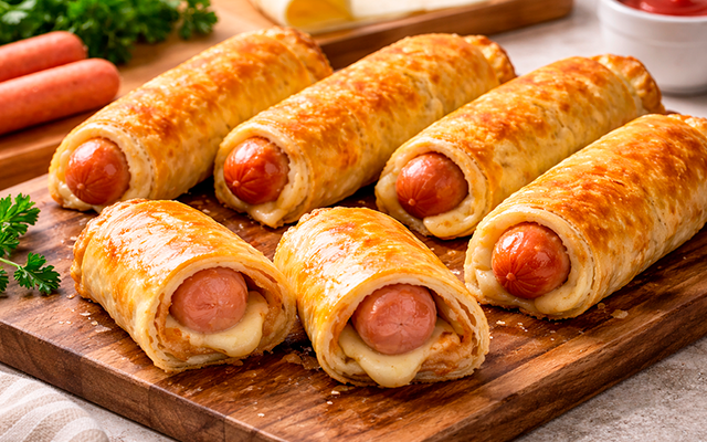 Lanche de 15 minutos: como fazer enroladinho de salsicha com massa de pastel na airfryer