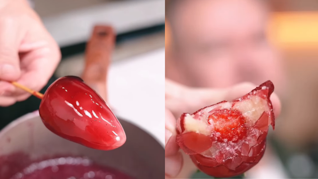 Sem lactose, sem corante, sem açúcar: esse é o morango que te mata de amor, uma explosão crocante que não detona a dieta