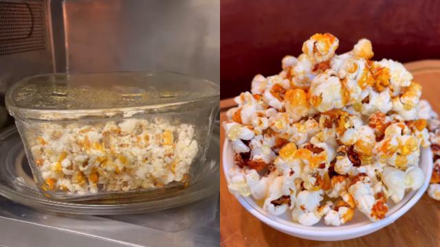 Pipoca doce caramelizada saudável fácil de fazer no micro-ondas e com apenas 2 ingredientes