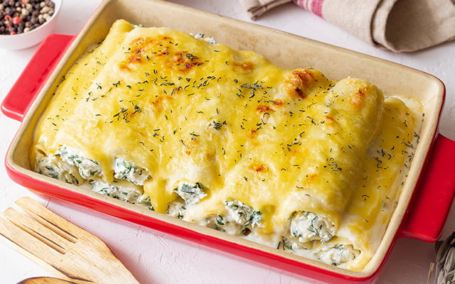 Canelone com creme de couve-flor: a receita leve e irresistível que vai virar favorita na sua casa