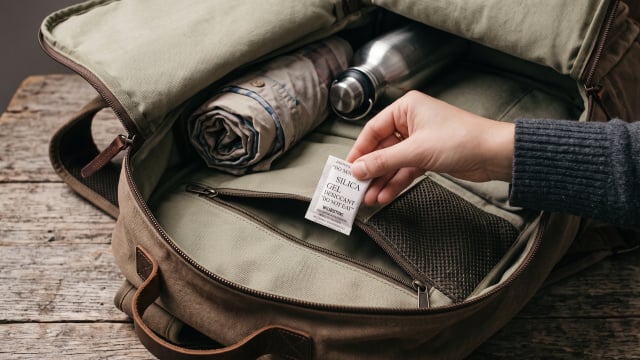 Essa é uma dica que pode ajudar a amenizar a umidade dentro da sua bolsa ou mochila (Créditos: Imagem gerada por IA)