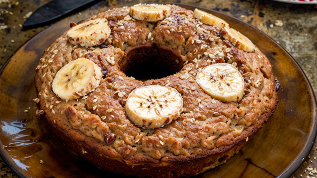 Bolo de banana com aveia fitness com apenas 5 ingredientes: perfeito para quem ama doce mas não dispensa a academia