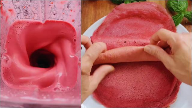 Panqueca de beterraba amiga do intestino: receita tem textura maleável (não quebra!) e você recheia como quiser