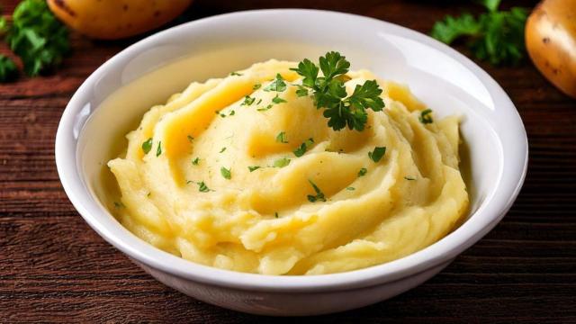 O purê vegano de batatas fica com uma textura igual ao original (Créditos: Shutterstock)