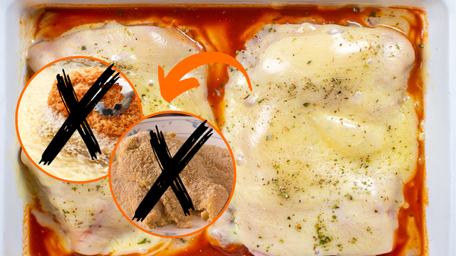 Frango à parmegiana SEM FARINHA e SEM FRITAR é a proteína deliciosa e mais saudável que você precisa!
