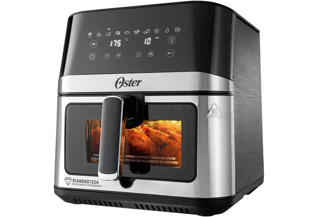 A Fritadeira Oster DiamondTech une capacidade de 7,5 litros, visor transparente e painel digital para mais praticidade no dia a dia (Divulgação/Amazon). 