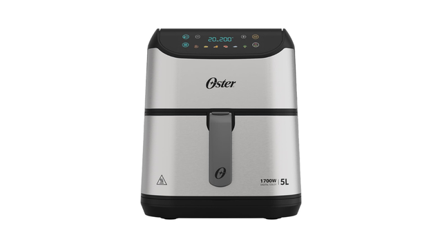 Fritadeira de 5 L da Oster, com painel digital, acabamento inox, projetada para quem valoriza interface moderna.  (Créditos: Oster/Amazon)