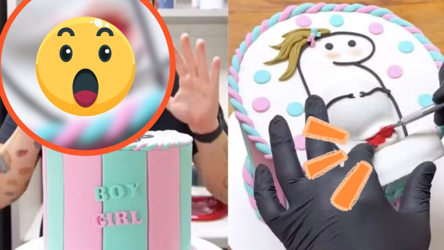 Menino ou menina? Não consigo parar de assistir esse vídeo: confeiteiro faz cesariana em bolo para descobrir sexo de bebê; aprenda como fazer