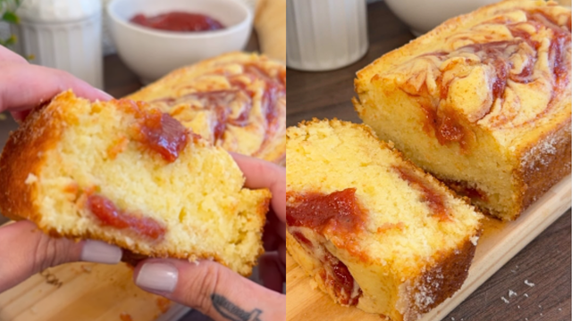 Misture iogurte e goiabada para fazer o melhor bolo que você já provou: já salva para o lanche da tarde no fim de semana