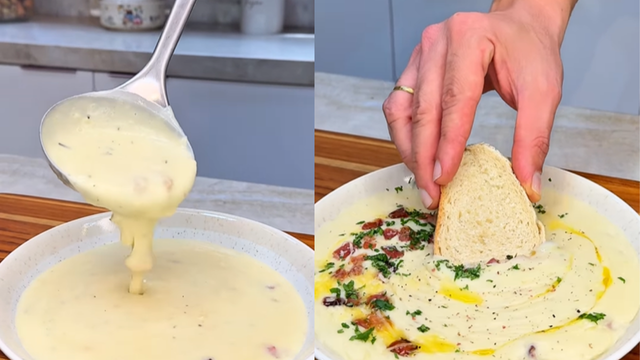 Esse creme de batata com bacon e ervas é tradição na minha casa quando faz frio: cremoso, fácil de fazer e rende muito