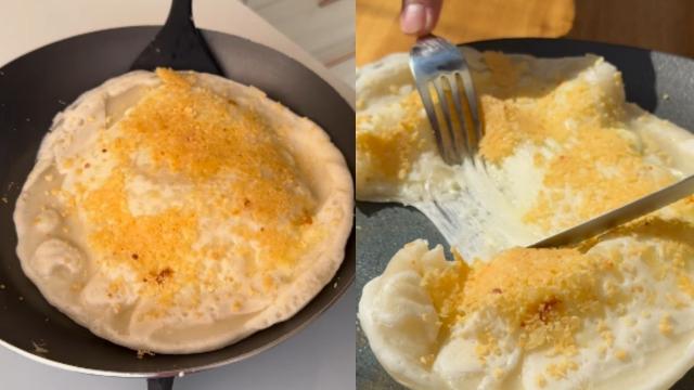 Tapioca de um jeito diferente para variar o café da manhã: ingrediente simples na massa e modo de preparo transformam o prato em uma panquequinha recheada