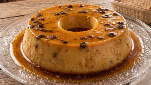 Fiquei apaixonada por esta receita que achei no caderninho da minha avó: pudim de passas ao rum