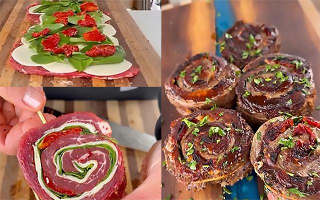 Olha que ideia legal e diferente para fazer no churrasco: carne recheada fácil, rápida e muito deliciosa