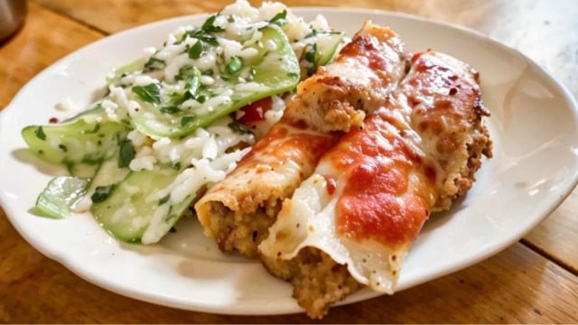 A panqueca de carne moída é uma opção simples, mas bem recheada para a refeição (Créditos: TudoGostoso/Viviane N.)