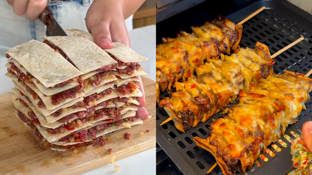 Espetinho de carne moída com wrap pronto em 15 minutos para um jantar fácil e incrível