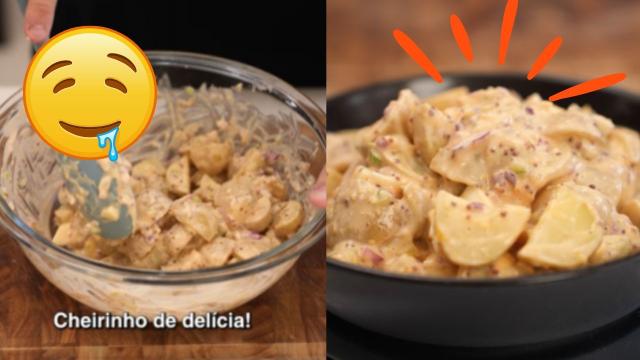 Salada de batata bolinha que aprendi com um chef: essa receita é muito prática e sempre dá certo