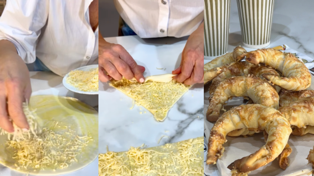 Croissant de queijo express: fácil de montar e fica pronto rapidinho para servir no lanche da tarde