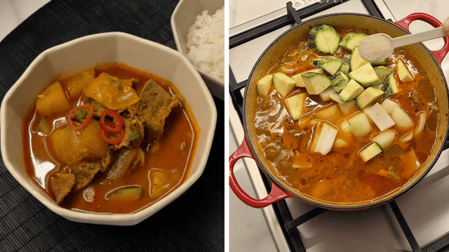 Para se sentir em um verdadeiro dorama: sopa de gochujang jjigae combina batata e carne em um caldo cremoso cheio de sabor