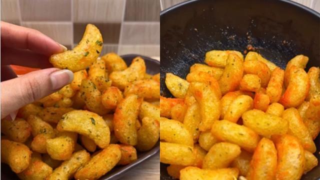 Salgadinho de batata crocante é o petisco perfeito para a reunião com amigos e família; você não vai acreditar como é fácil!