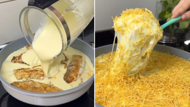 Se o bacalhau estiver muito caro, já sei que vou fazer essa tilápia ao creme de batata com queijo para a ceia de Natal