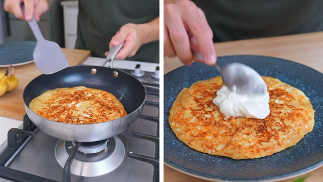 Minha família inteira ficou viciada nessa crepioca de maçã com canela, agora faço todo café da manhã!